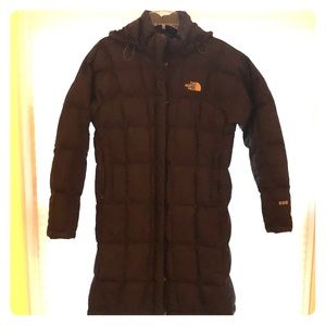 Women’s long North Face down jacket